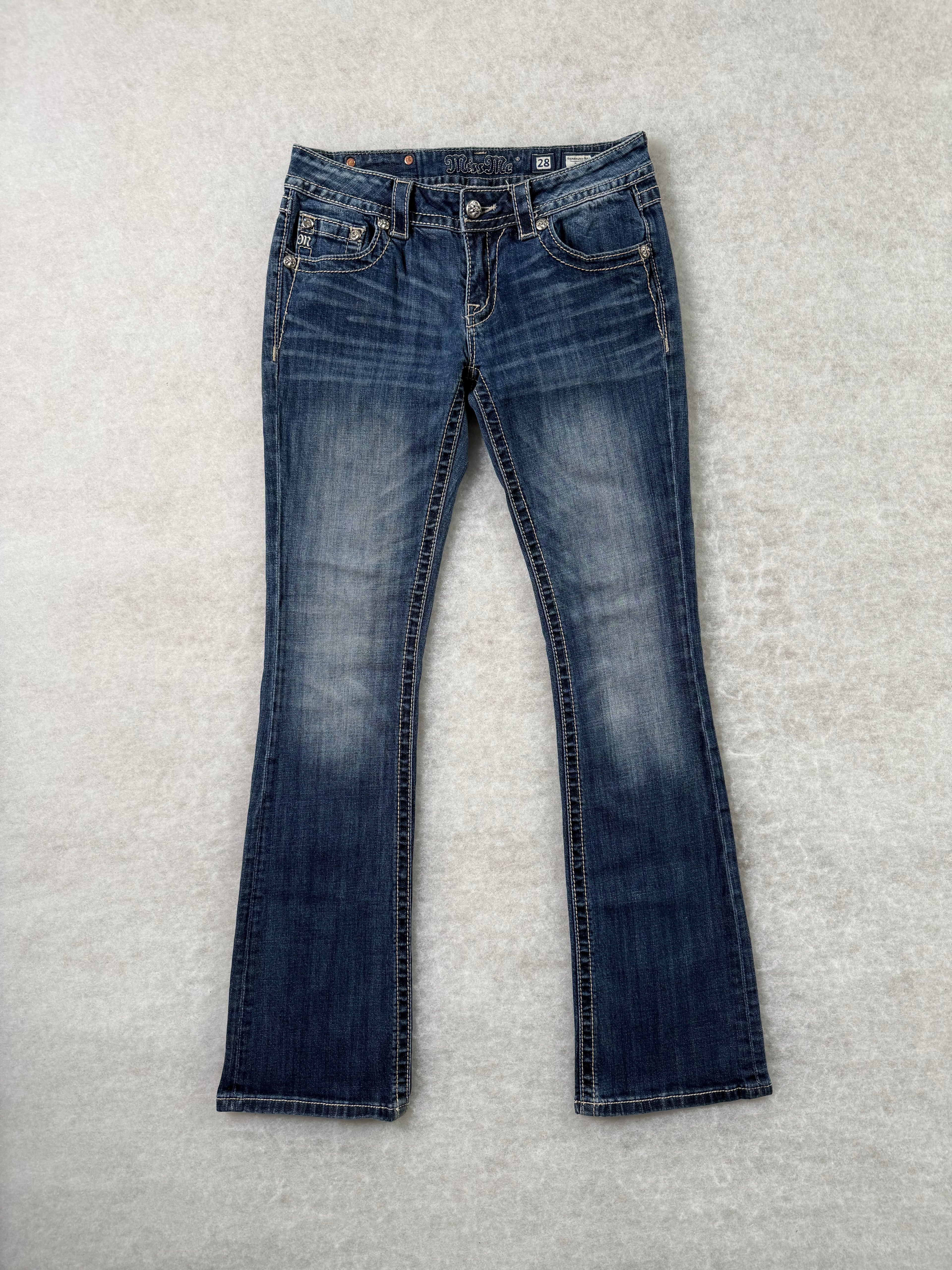 Miss Me Boot Cut Low Waist Jeans 28