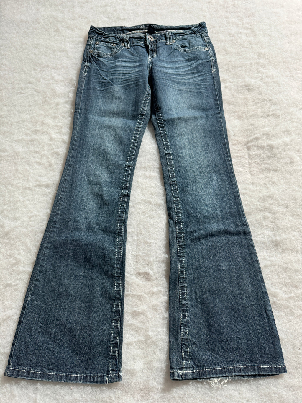 Boot Cut Low Waist Jeans Blau, Foto 1 von 4