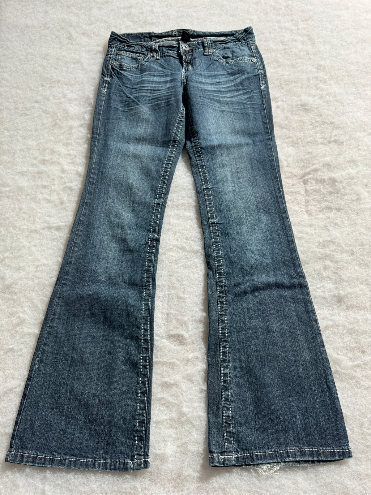 Boot Cut Low Waist Jeans Blau, Foto 1 von 4