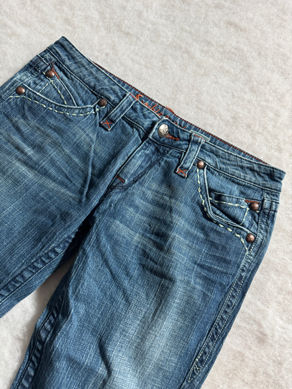 Boot Cut Low Waist Jeans Blau, Foto 4 von 4