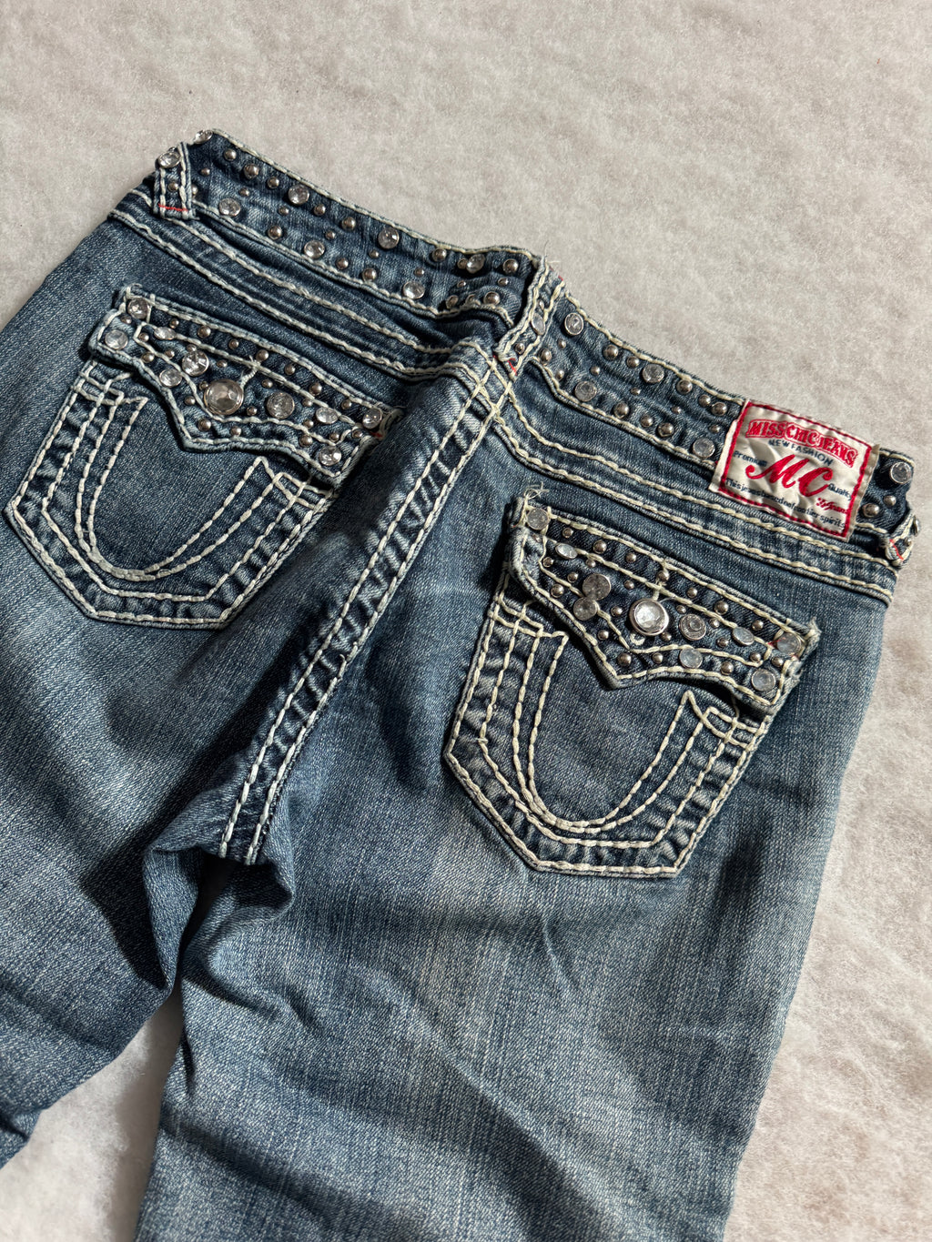 Boot Cut Low Waist Jeans Blau, Foto 3 von 4