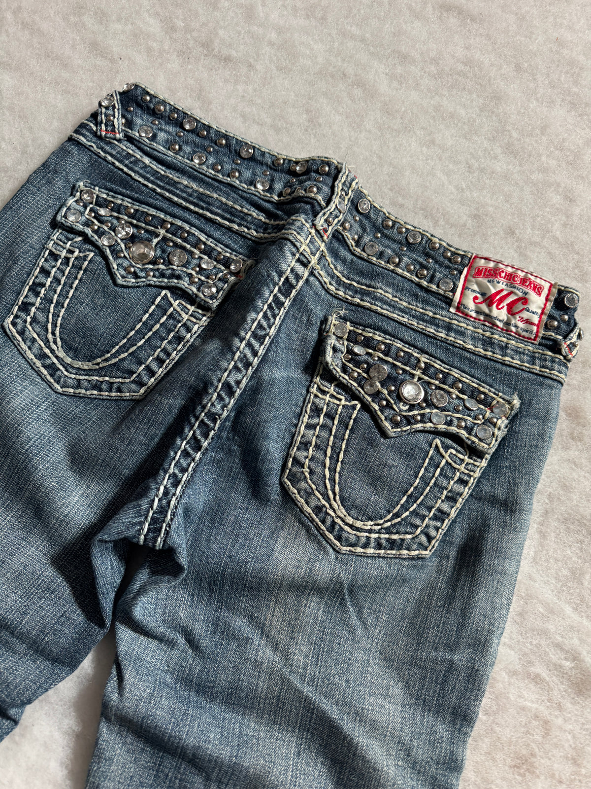 Boot Cut Low Waist Jeans Blau, Foto 3 von 4