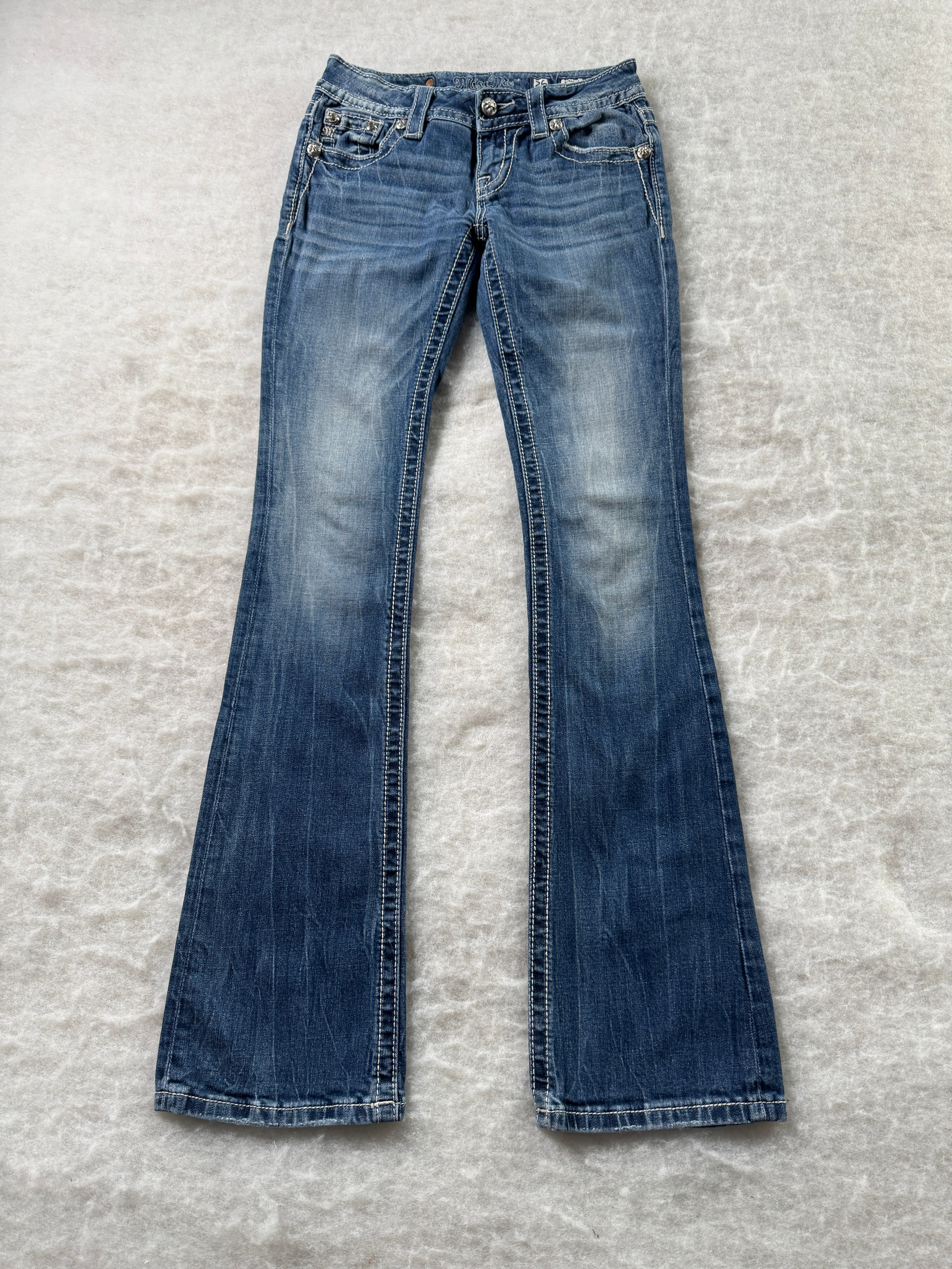 Miss Me Boot Cut Low Waist Jeans 26