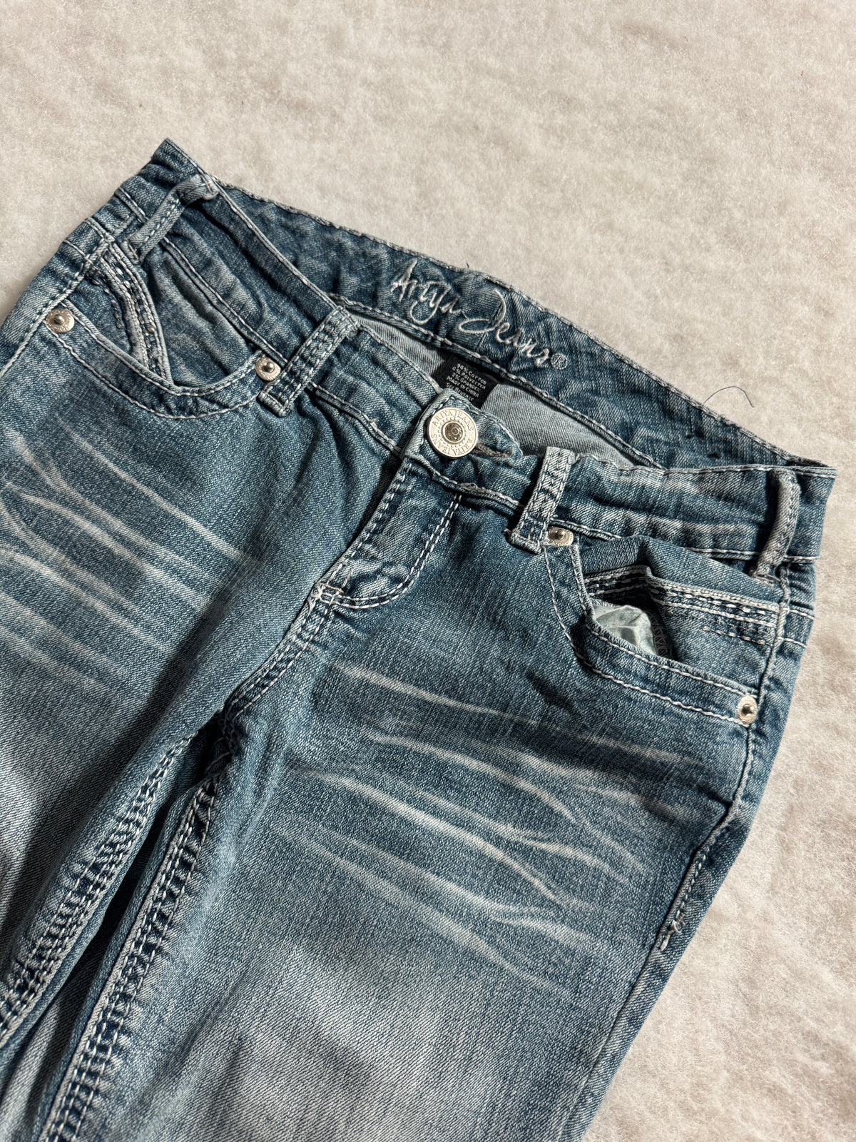Boot Cut Low Waist Jeans Blau, Foto 4 von 4