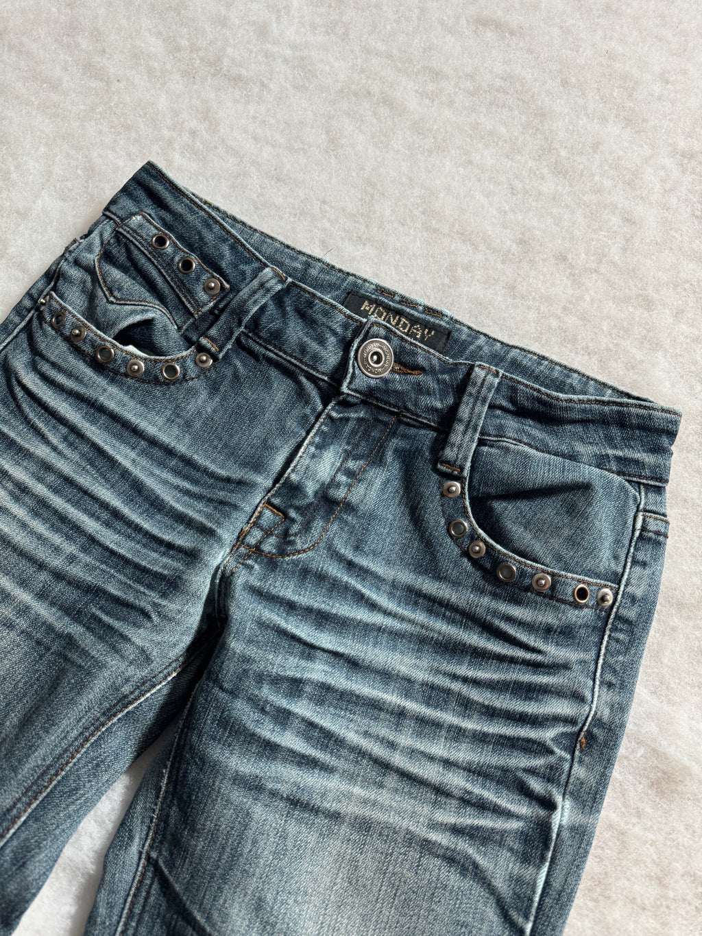 Boot Cut Low Waist Jeans Blau, Foto 4 von 4
