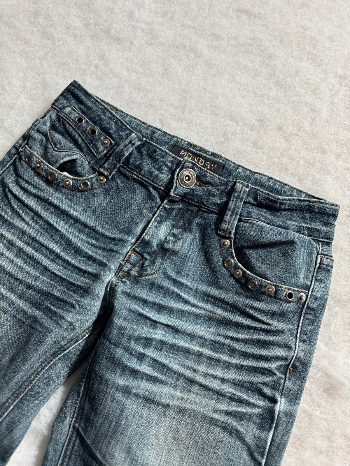 Boot Cut Low Waist Jeans Blau, Foto 4 von 4