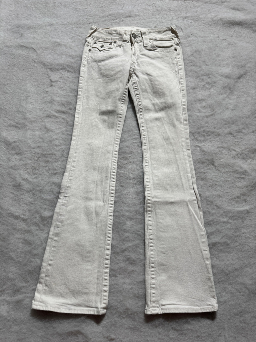True Religion Boot Cut Low Waist Jeans Weiß, Foto 1 von 4