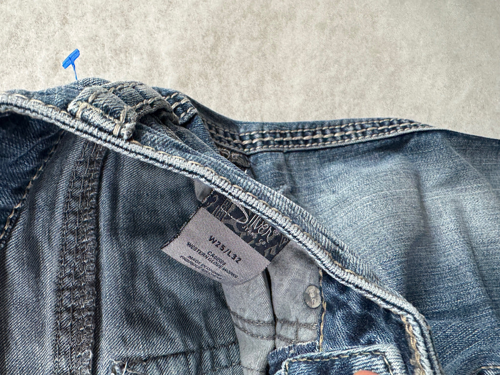 Silver Boot Cut Low Waist Jeans