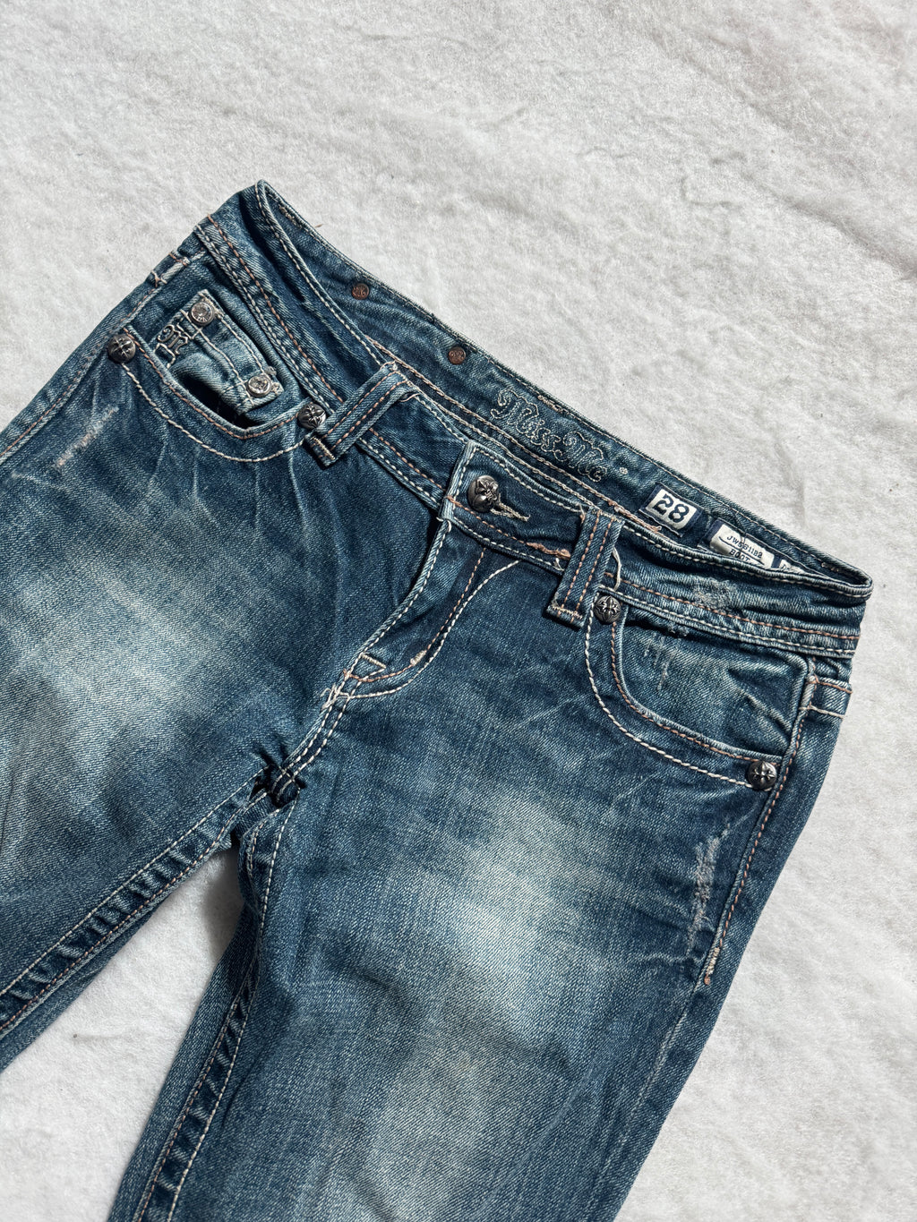 Miss Me Boot Cut Low Waist Jeans 28