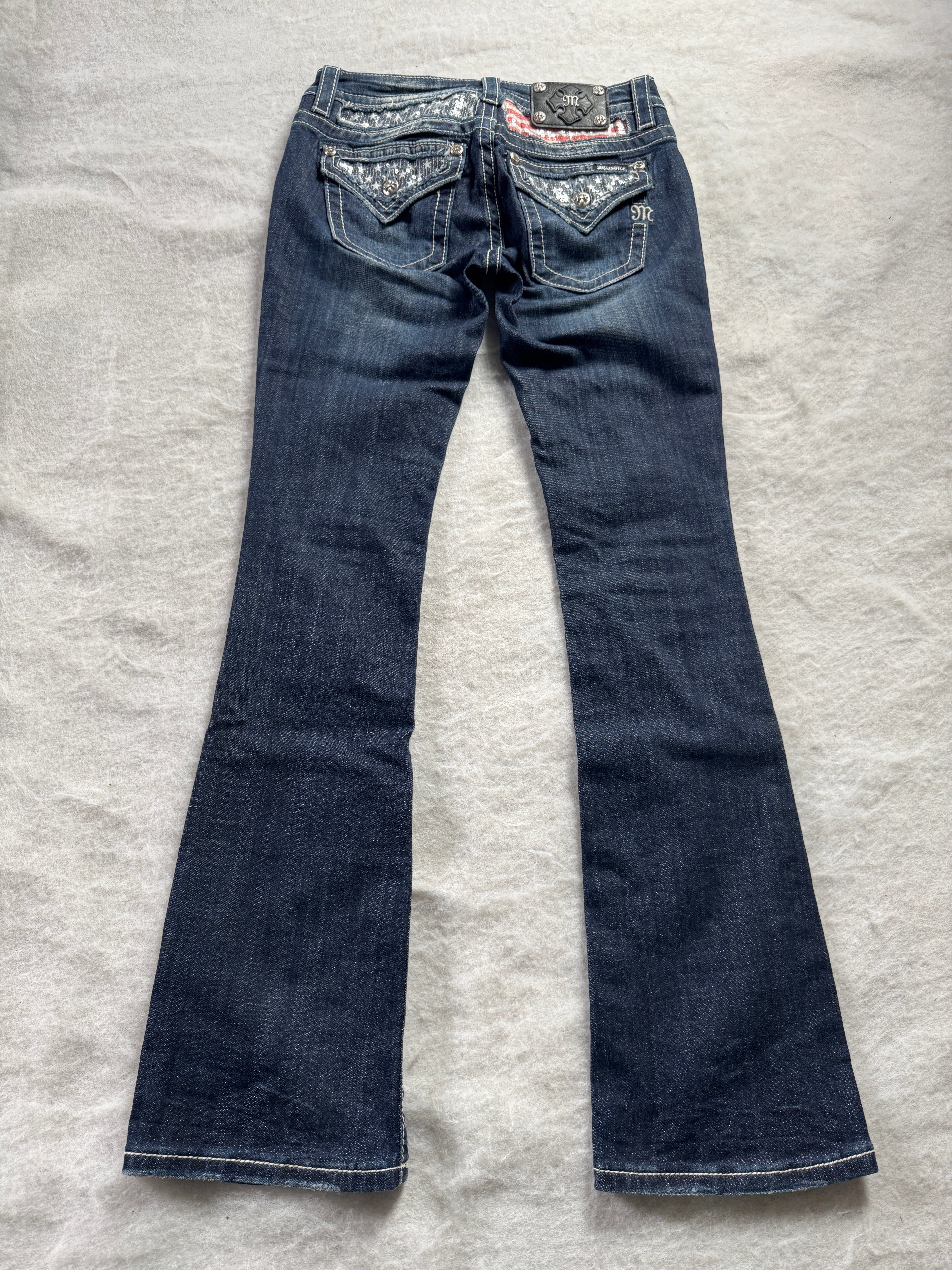 Miss Me Boot Cut Low Waist Jeans 26
