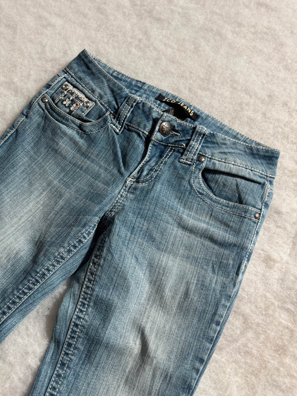 Boot Cut Low Waist Jeans Blau, Foto 4 von 4