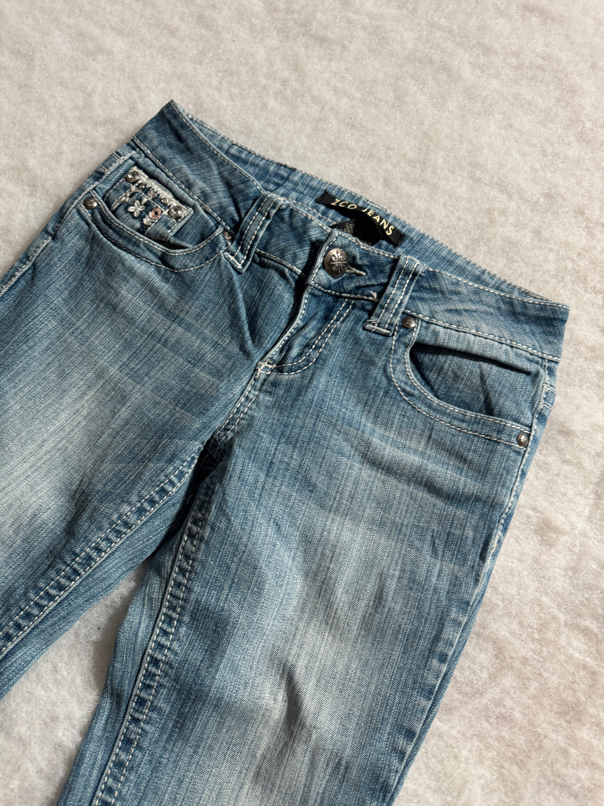 Boot Cut Low Waist Jeans Blau, Foto 4 von 4