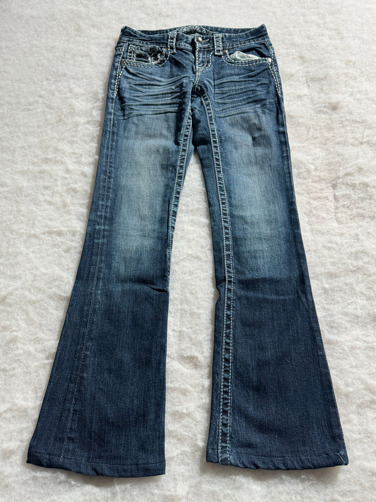 Boot Cut Low Waist Jeans Blau, Foto 1 von 4