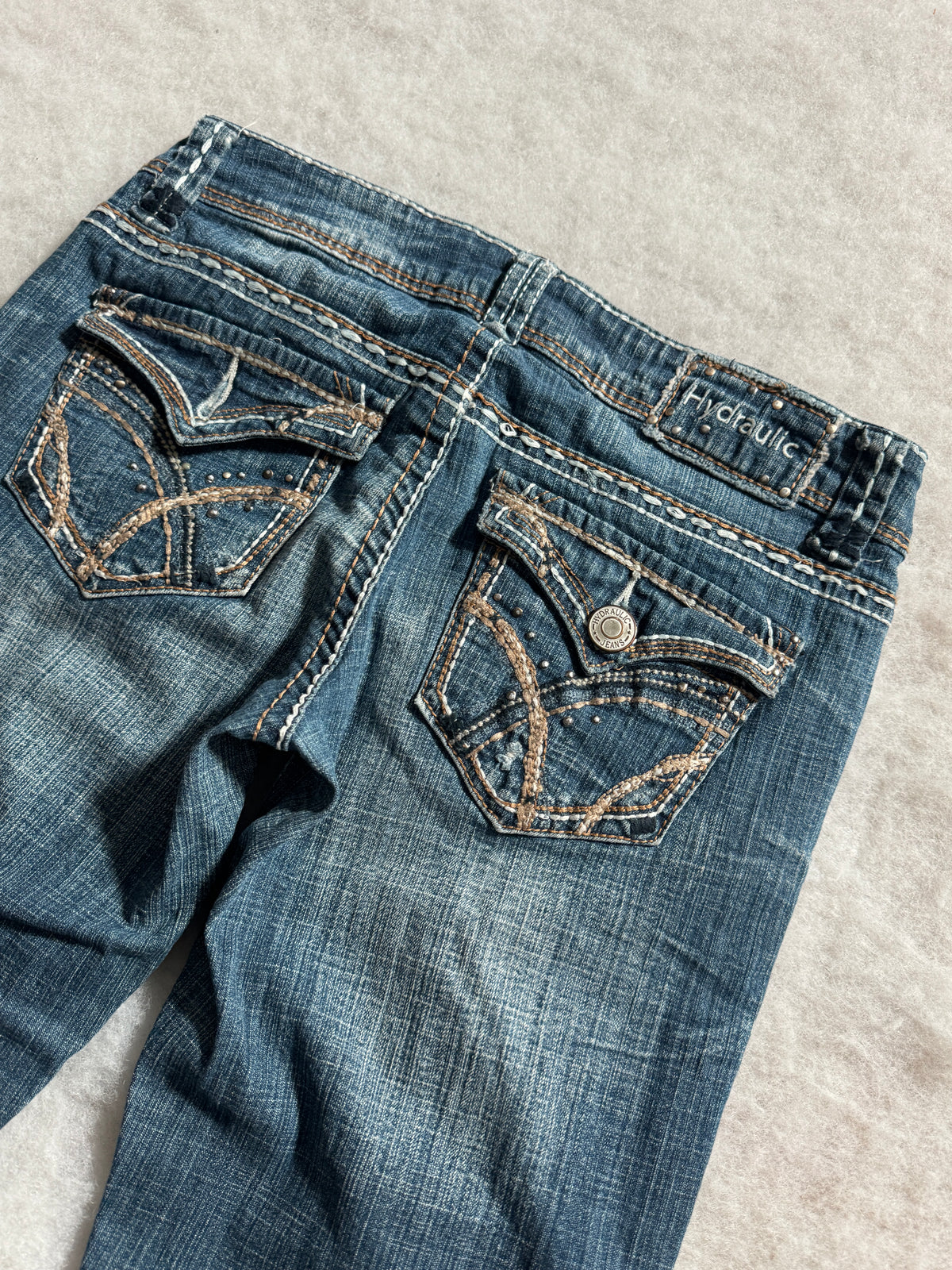 Boot Cut Low Waist Jeans Blau, Foto 3 von 4