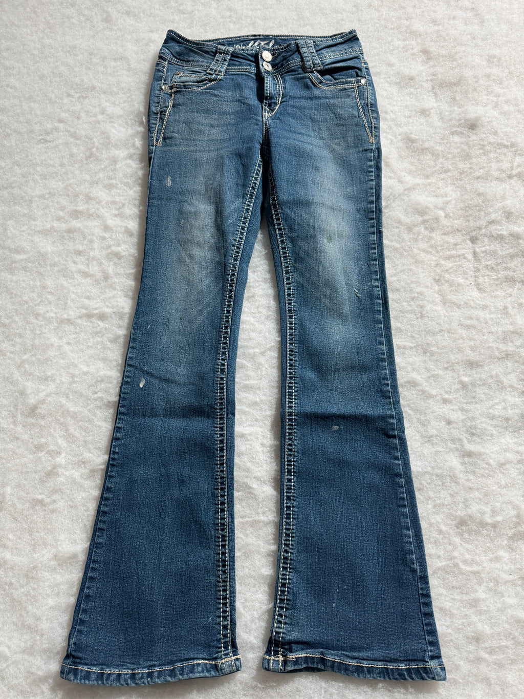 Boot Cut Low Waist Jeans Blau, Foto 1 von 4