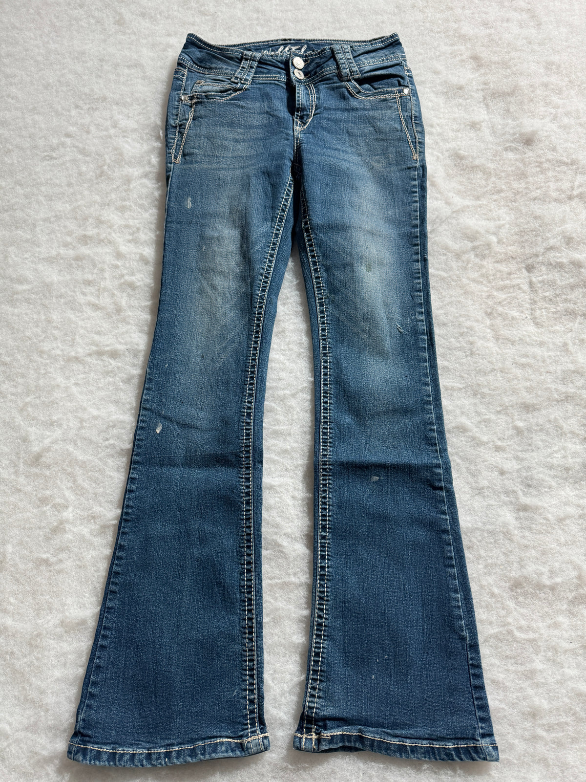 Boot Cut Low Waist Jeans Blau, Foto 1 von 4