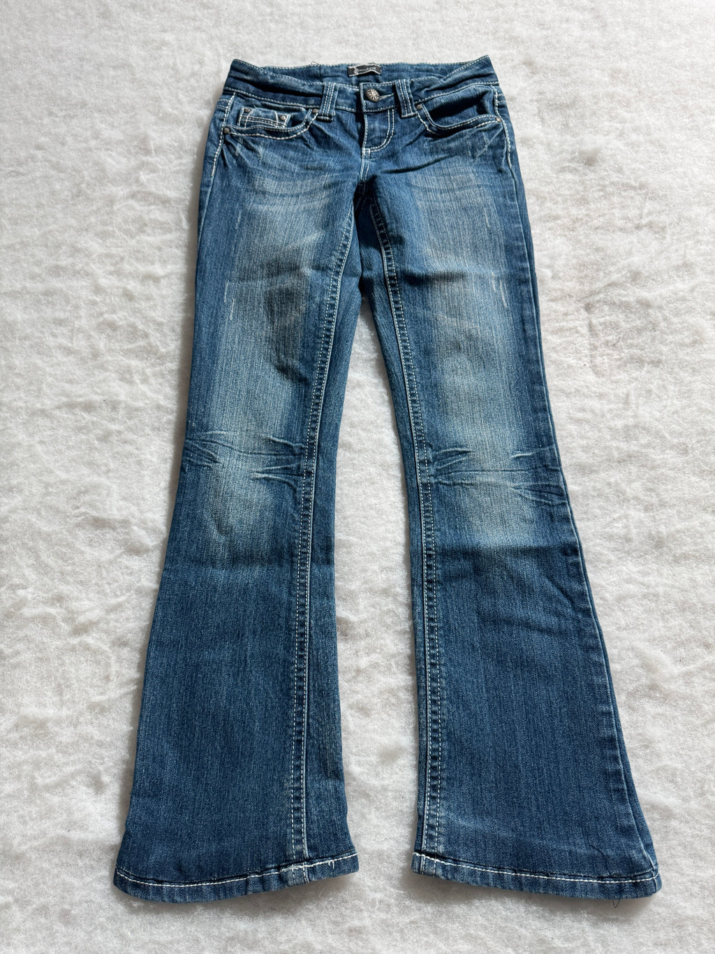 Boot Cut Low Waist Jeans Blau, Foto 1 von 4