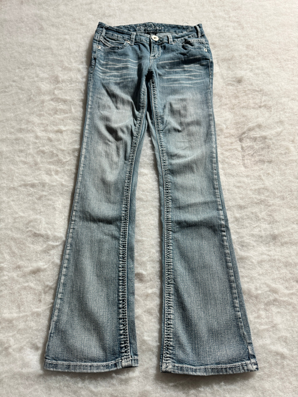 Boot Cut Low Waist Jeans Blau, Foto 1 von 4