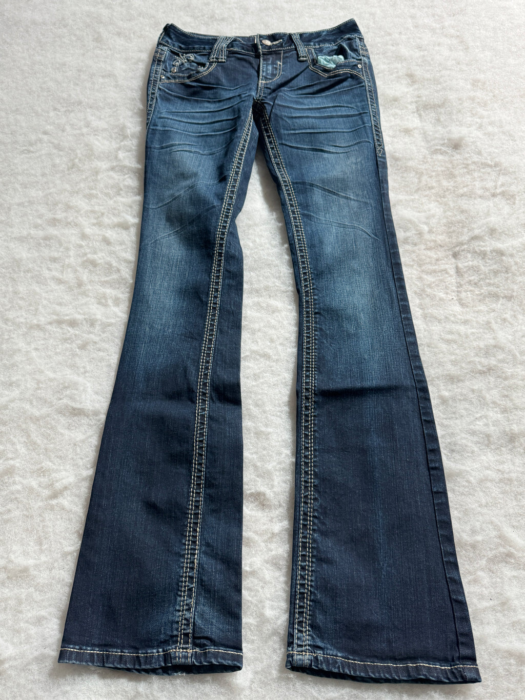 Boot Cut Low Waist Jeans Blau, Foto 1 von 4