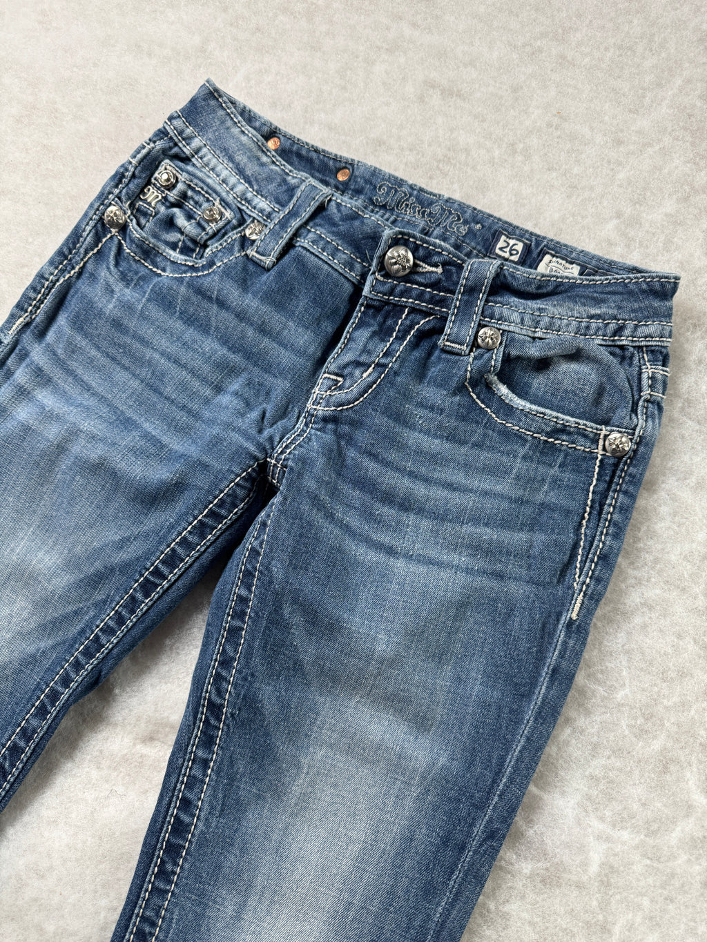 Miss Me Boot Cut Low Waist Jeans 26