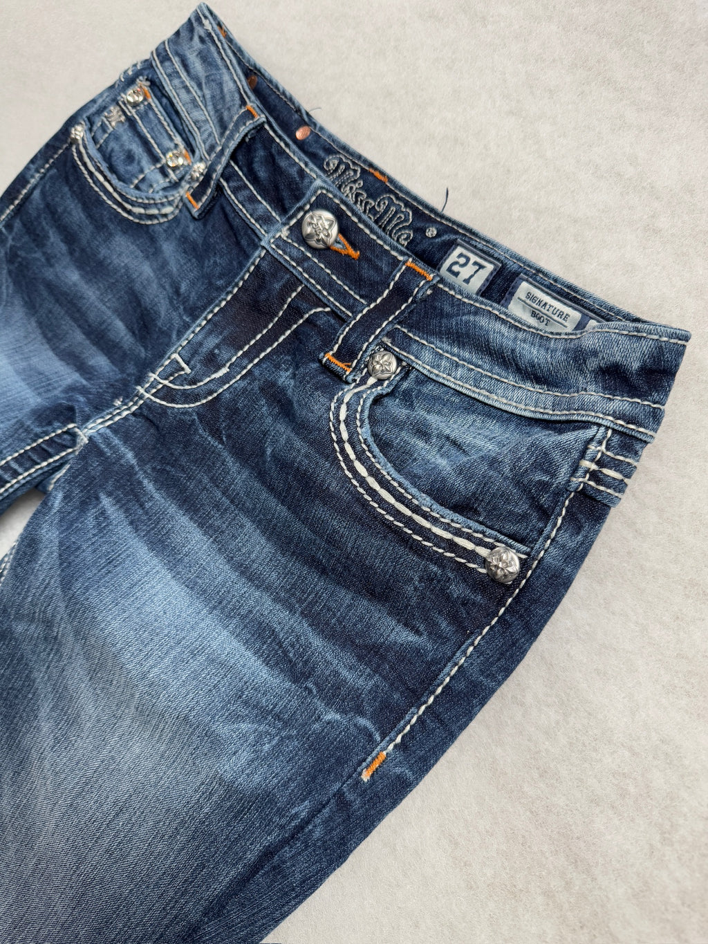 Miss Me Boot Cut Low Waist Jeans 27