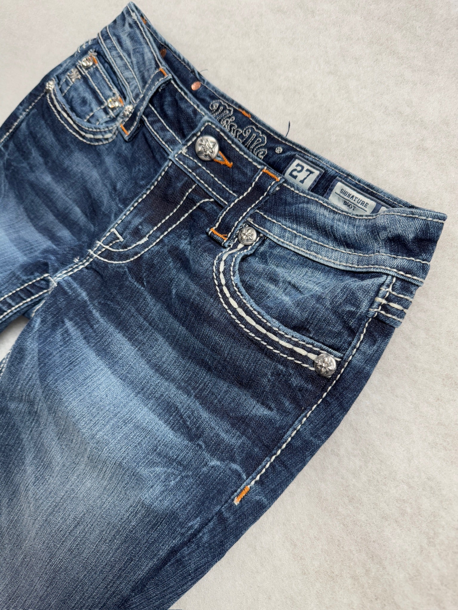 Miss Me Boot Cut Low Waist Jeans 27