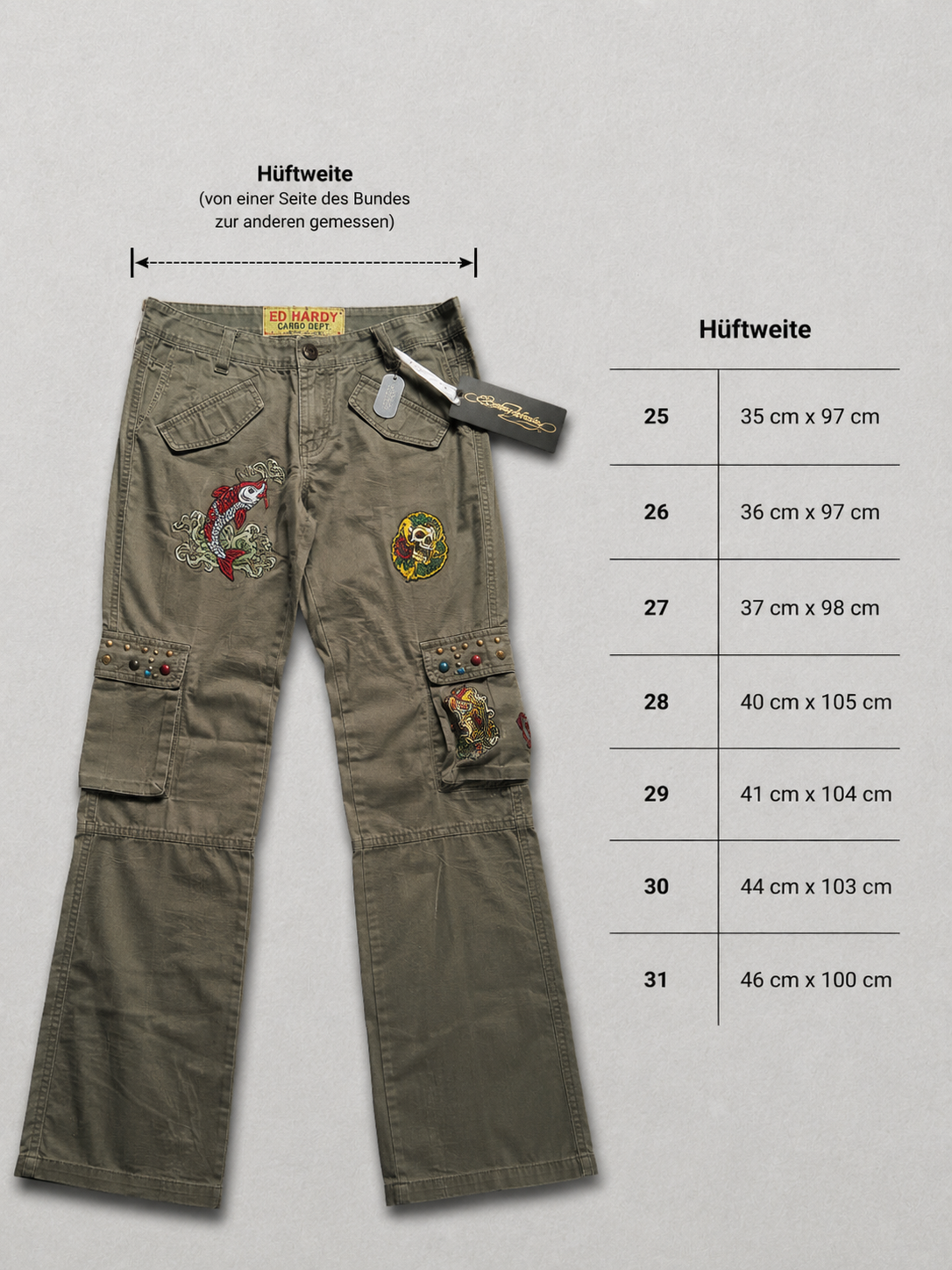 Ed Hardy Boot Cut Cargo Pants