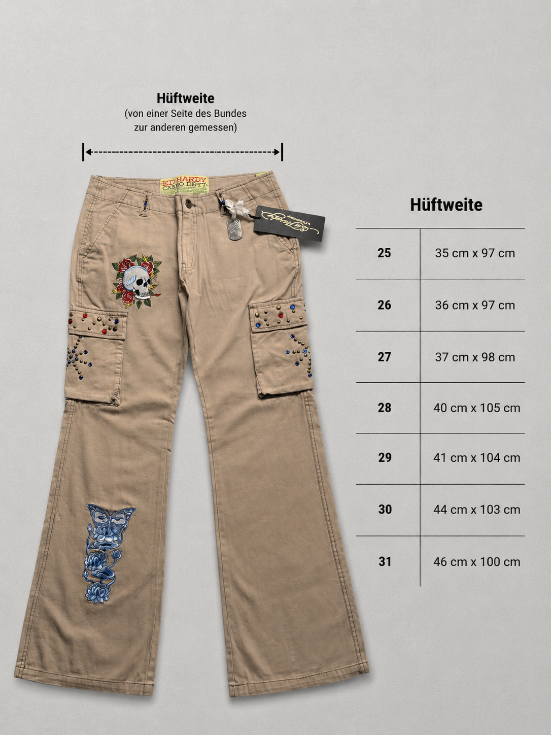 Ed Hardy Boot Cut Cargo Pants 27
