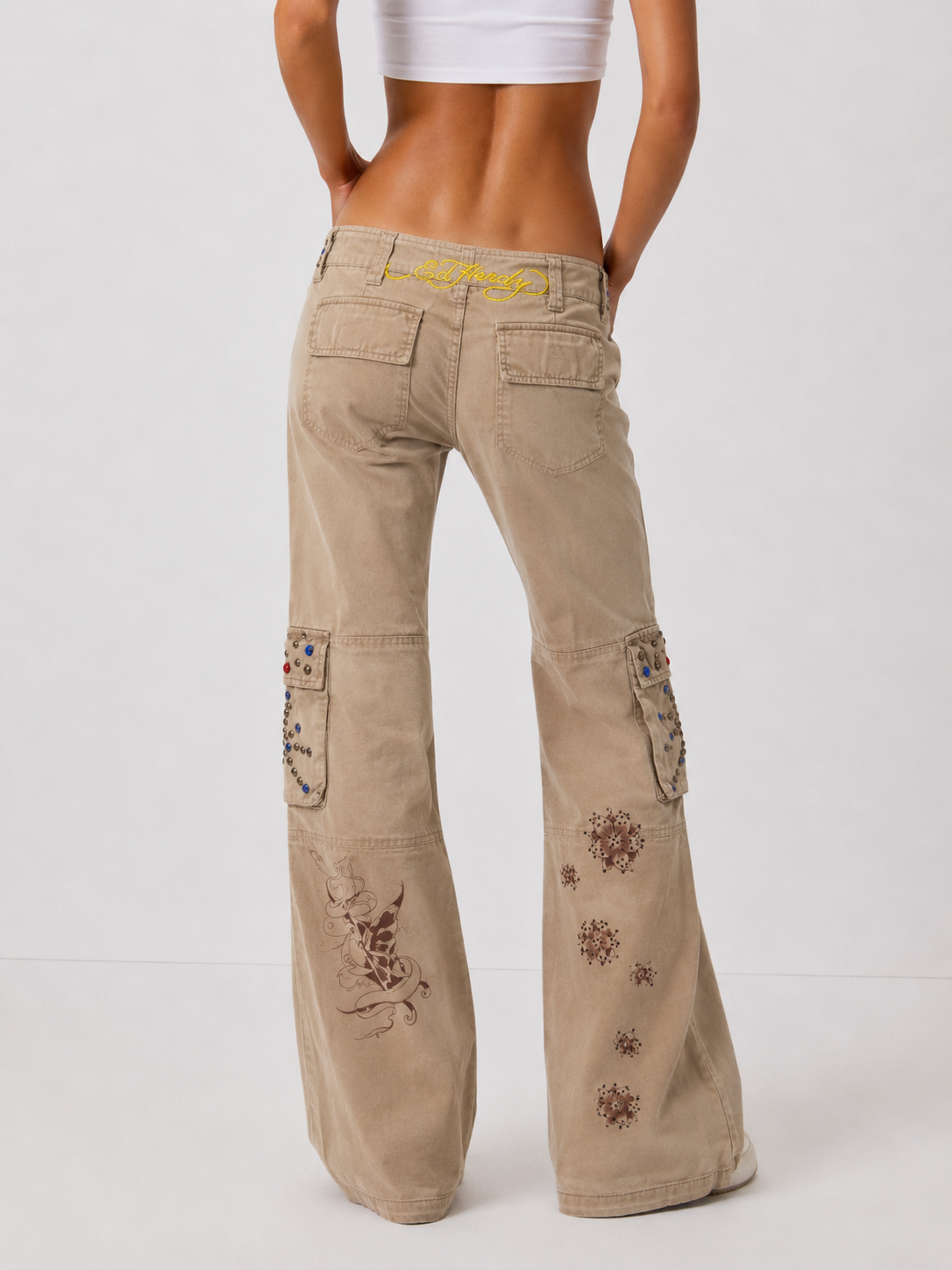 Ed Hardy Boot Cut Cargo Pants 27