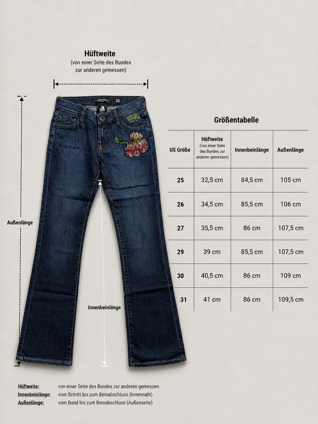Ed Hardy Boot Cut Low Waist Jeans